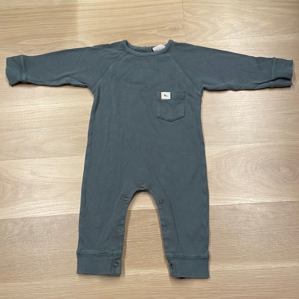 Turtledove London Teal Ribbed Romper